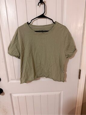 We The Free Sage Green Cropped Tee